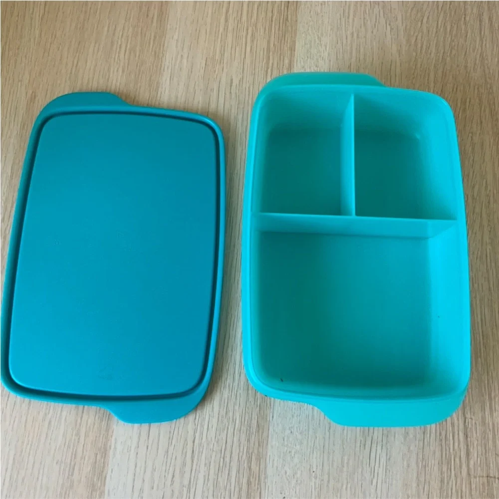 Tupperware Aqua Blue Bento Box or Lunch Box